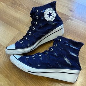 Converse Hi-Ness Jean Cutout Wedges Size 7